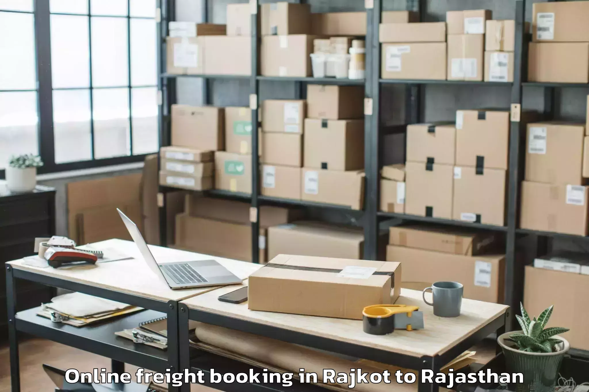 Affordable Rajkot to Kherwara Online Freight Booking